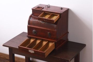 アンティーク雑貨　和製アンティーク　ミクニ　日本金銭分類器　ノスタルジックな木製レジスター