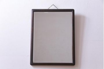 アンティーク雑貨　リメイク 北海道民芸家具　シンプルな木製フレームのミラー(鏡)