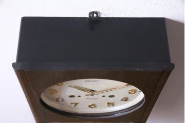 アンティーク雑貨　昭和レトロ　SEIKO(セイコー)製　4PC　手巻き式振り子時計　1ヵ月巻掛時計(柱時計、壁掛け時計)