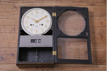 アンティーク雑貨　昭和レトロ　SEIKO(セイコー)製　4PC　手巻き式振り子時計　1ヵ月巻掛時計(柱時計、壁掛け時計)
