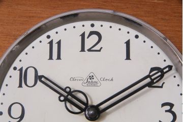 アンティーク雑貨　昭和レトロ　EIKEISHA(栄計舎)　CLOVER CLOCK(クローバークロック)　振り子時計　本灯式掛時計(柱時計、壁掛け時計)