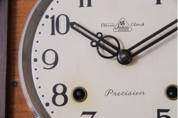 アンティーク雑貨　昭和レトロ　EIKEISHA(栄計舎)　CLOVER CLOCK(クローバークロック)　振り子時計　本灯式掛時計(柱時計、壁掛け時計)