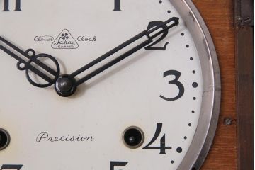 アンティーク雑貨　昭和レトロ　EIKEISHA(栄計舎)　CLOVER CLOCK(クローバークロック)　振り子時計　本灯式掛時計(柱時計、壁掛け時計)