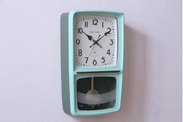 アンティーク雑貨　リメイク(内部新品交換済)　Seiko Sonola(セイコー・ソノーラ)　レトロポップな柱時計(振り子時計、壁掛け時計)