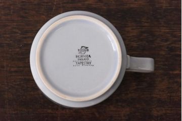 イギリスビンテージ　HORNSEA(ホーンジー)　Tapestry(タペストリー)　カップ&ソーサー3客セット