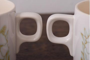 イギリスビンテージ　Hornsea(ホーンジー)　FLEUR(フルール)　トリオ2客セット(カップ&ソーサー、プレート)