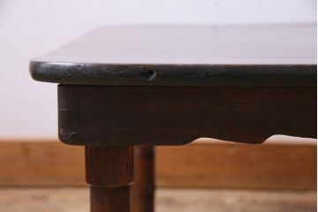 アンティーク家具　和製アンティーク　栓材一枚板　和モダンな演出に活躍する角ちゃぶ台(座卓、ローテーブル)