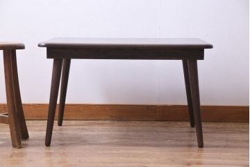 リメイク家具　天板ケヤキ一枚板　シックな雰囲気がお洒落なセンターテーブル(サイドテーブル、飾り台)