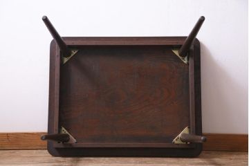 リメイク家具　天板ケヤキ一枚板　シックな雰囲気がお洒落なセンターテーブル(サイドテーブル、飾り台)