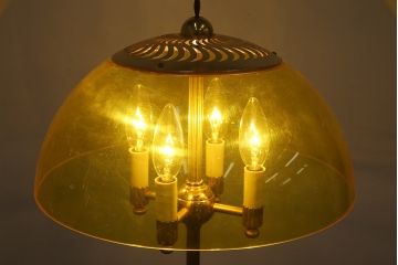 レトロ　松下電工(ナショナル)　4灯　エレガントかつユニークなシャンデリア(天井照明)