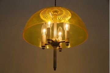 レトロ　松下電工(ナショナル)　4灯　エレガントかつユニークなシャンデリア(天井照明)