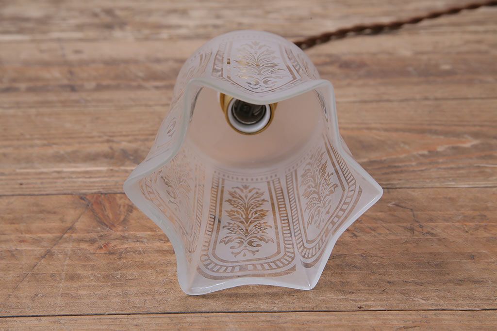 フランス製　エッチングガラスがおしゃれなペンダントライト(天井照明)