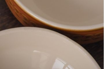 イギリスビンテージ　HORNSEA(ホーンジー)　SAFFRON(サフラン)　シリアルボウル2個セット(サラダボウル、スープボウル)(3)