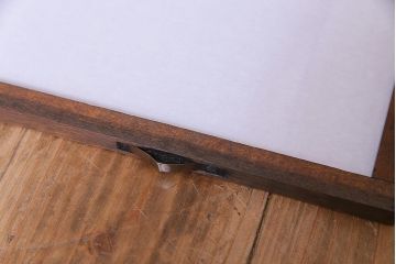 昭和中期　和の風情あふれる佇まいが魅力の摺り上げ雪見障子戸2枚セット(引き戸、擦り上げ障子戸、擦上障子戸、建具)(1)