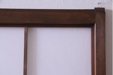 昭和中期　和の風情あふれる佇まいが魅力の摺り上げ雪見障子戸2枚セット(引き戸、擦り上げ障子戸、擦上障子戸、建具)(1)