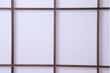 昭和中期　和の風情あふれる佇まいが魅力の摺り上げ雪見障子戸2枚セット(引き戸、擦り上げ障子戸、擦上障子戸、建具)(1)