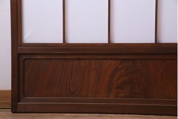 昭和中期　和の風情あふれる佇まいが魅力の摺り上げ雪見障子戸2枚セット(引き戸、擦り上げ障子戸、擦上障子戸、建具)(1)