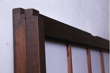 昭和中期　和の風情あふれる佇まいが魅力の摺り上げ雪見障子戸2枚セット(引き戸、擦り上げ障子戸、擦上障子戸、建具)(1)