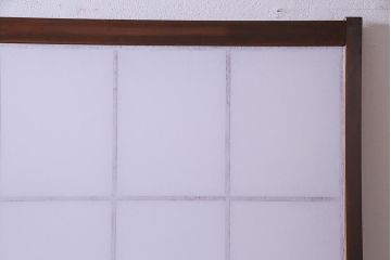 昭和中期　和の風情あふれる佇まいが魅力の摺り上げ雪見障子戸2枚セット(引き戸、擦り上げ障子戸、擦上障子戸、建具)(1)