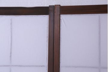 昭和中期　和の風情あふれる佇まいが魅力の摺り上げ雪見障子戸2枚セット(引き戸、擦り上げ障子戸、擦上障子戸、建具)(1)