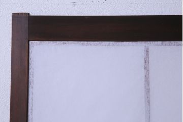 昭和中期　和の風情あふれる佇まいが魅力の摺り上げ雪見障子戸2枚セット(引き戸、擦り上げ障子戸、擦上障子戸、建具)(1)