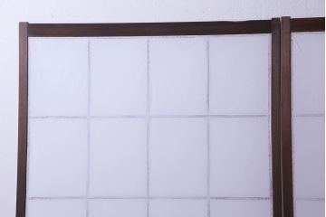 昭和中期　和の風情あふれる佇まいが魅力の摺り上げ雪見障子戸2枚セット(引き戸、擦り上げ障子戸、擦上障子戸、建具)(1)