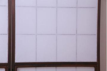 昭和中期　和の風情あふれる佇まいが魅力の摺り上げ雪見障子戸2枚セット(引き戸、擦り上げ障子戸、擦上障子戸、建具)(1)