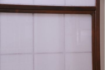昭和中期　和の風情あふれる佇まいが魅力の摺り上げ雪見障子戸2枚セット(引き戸、擦り上げ障子戸、擦上障子戸、建具)(1)