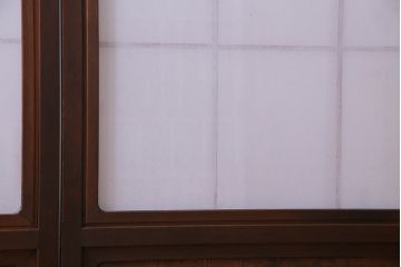 昭和中期　和の風情あふれる佇まいが魅力の摺り上げ雪見障子戸2枚セット(引き戸、擦り上げ障子戸、擦上障子戸、建具)(1)