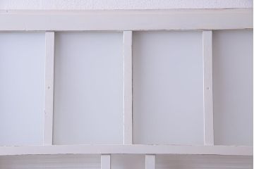 大正昭和初期　モールガラス・すりガラス　アンティークペイントを施したリメイクガラス戸3枚セット(建具、引き戸)