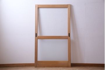 昭和初期　ナチュラルテイストに取り入れられるシンプルなガラス戸1枚(引戸、建具)(1)