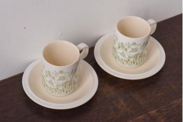 イギリスビンテージ　Hornsea(ホーンジー)　FLEUR(フルール)　カップ&ソーサー2客セット(1)