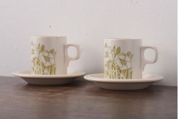 イギリスビンテージ　Hornsea(ホーンジー)　FLEUR(フルール)　カップ&ソーサー2客セット(2)