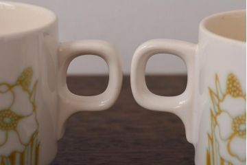 イギリスビンテージ　Hornsea(ホーンジー)　FLEUR(フルール)　カップ&ソーサー2客セット(コーヒーカップ)(2)