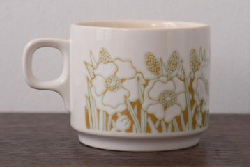 イギリスビンテージ　Hornsea(ホーンジー)　FLEUR(フルール)　カップ&ソーサー2客セット(コーヒーカップ)(3)
