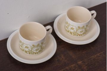 イギリスビンテージ　Hornsea(ホーンジー)　FLEUR(フルール)　カップ&ソーサー2客セット(コーヒーカップ)