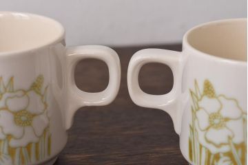 イギリスビンテージ　Hornsea(ホーンジー)　FLEUR(フルール)　トリオ2客セット(カップ&ソーサー、プレート)(1)