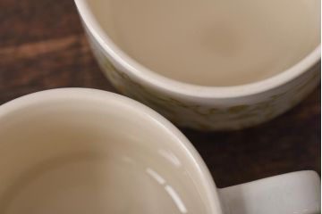 イギリスビンテージ　Hornsea(ホーンジー)　FLEUR(フルール)　トリオ2客セット(カップ&ソーサー、プレート)(1)
