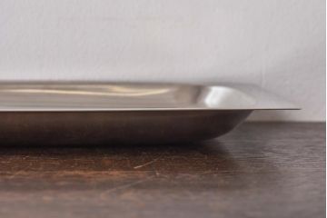 北欧ビンテージ　GERMETCO　シンプルで格好良いステンレスプレート(トレー、長皿)