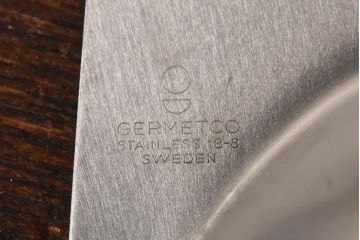 北欧ビンテージ　GERMETCO　シンプルで格好良いステンレスプレート(トレー、長皿)