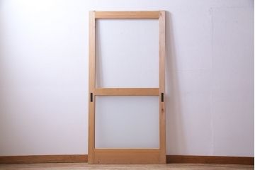 昭和初期　ナチュラルテイストに取り入れられるシンプルなガラス戸1枚(引戸、建具)(2)