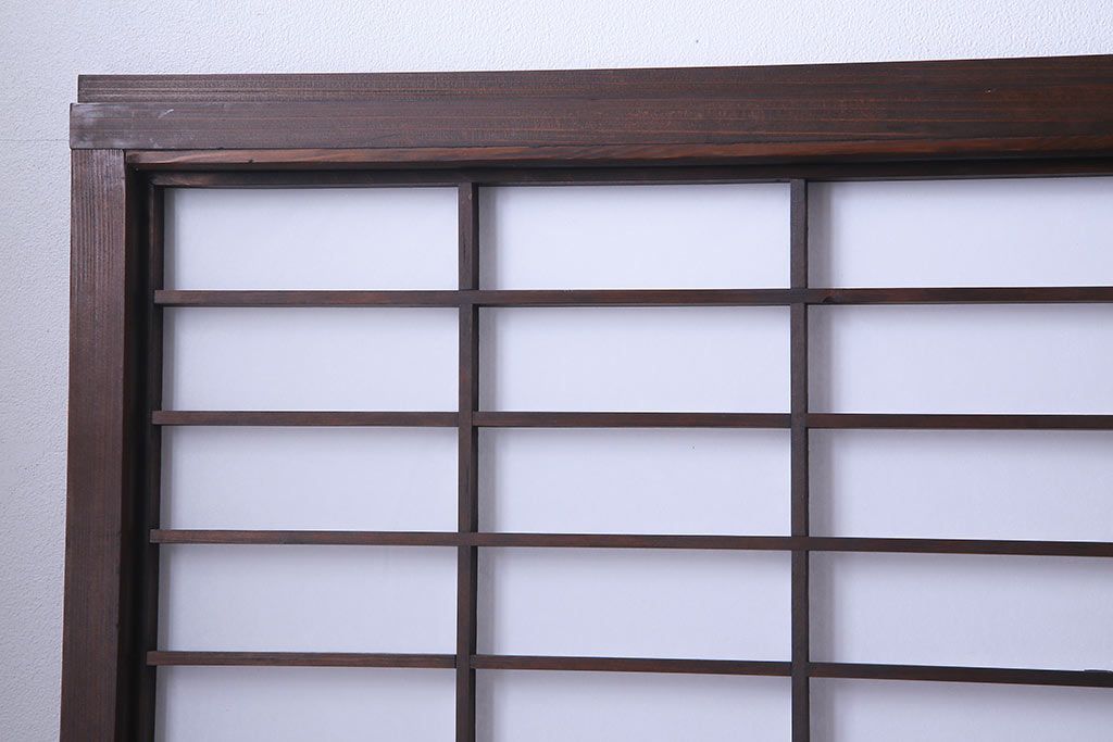 当店オリジナルガラス入り　市松模様のガラスがモダンな障子戸4枚セット(ガラス帯戸、引戸、建具)