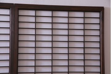 当店オリジナルガラス入り　市松模様のガラスがモダンな障子戸4枚セット(ガラス帯戸、引戸、建具)