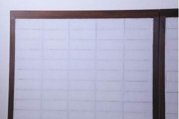 当店オリジナルガラス入り　市松模様のガラスがモダンな障子戸4枚セット(ガラス帯戸、引戸、建具)