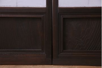 当店オリジナルガラス入り　市松模様のガラスがモダンな障子戸4枚セット(ガラス帯戸、引戸、建具)