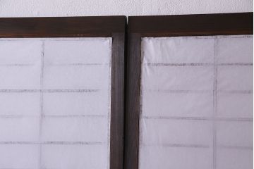 当店オリジナルガラス入り　市松模様のガラスがモダンな障子戸4枚セット(ガラス帯戸、引戸、建具)