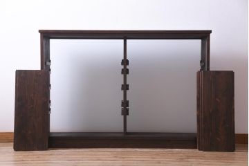 ラフジュ工房オリジナル　両面ガラス　色ガラス入りステンドグラスの戸棚(収納棚、サイドボード)(1)