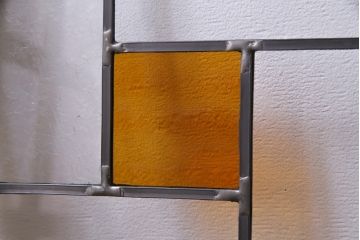 ラフジュ工房オリジナル　両面ガラス　色ガラス入りステンドグラスの戸棚(収納棚、サイドボード、サイドキャビネット、飾り棚)(R-033214)