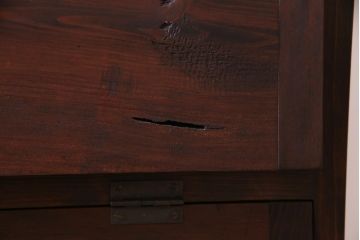 アンティーク家具　リメイク品　前面松材　古材の風合いが味わい深いパタパタ扉のキャビネット(7段タイプ)(戸棚、下駄箱、収納棚)