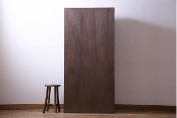 アンティーク家具　リメイク品　前面松材　古材の風合いが味わい深いパタパタ扉のキャビネット(7段タイプ)(戸棚、下駄箱、収納棚)